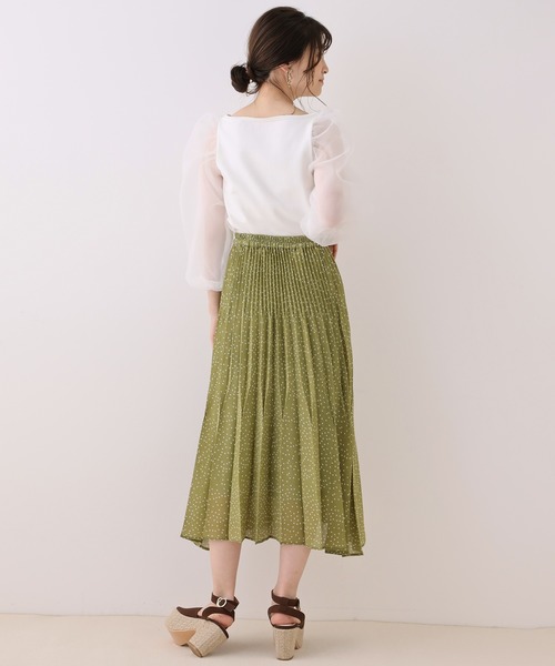 one after another NICE CLAUP（ワンアフターアナザーナイスクラップ）の「袖オーガンジーニット（ニット/セーター・レディース・ホワイト/ベージュ/ブラウン/ミント・FREE）」の18枚目の写真