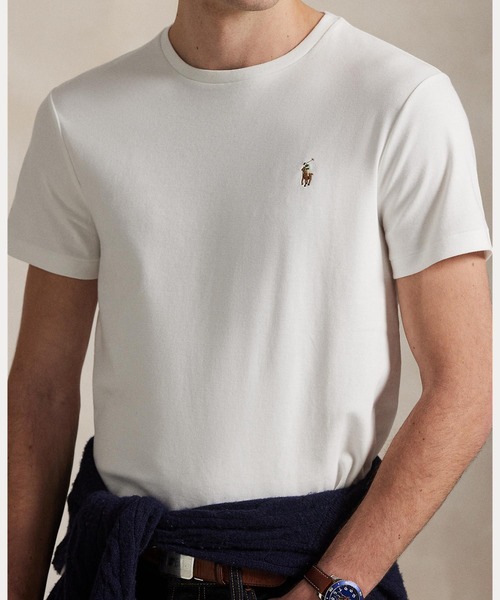 POLO RALPH LAUREN（ポロ ラルフ ローレン）の「カスタム スリム ソフト コットン Tシャツ（Tシャツ/カットソー・メンズ・ホワイト・MEDIUM/X-SMALL/LARGE/SMALL/X-LARGE/XX-LARGE）」の5枚目の写真