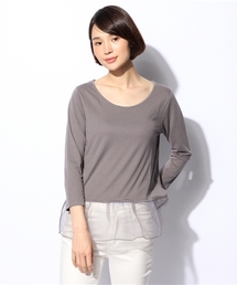 MELROSE claire | T/C天竺　裾オーガンジーカットソー(Tシャツ/カットソー)