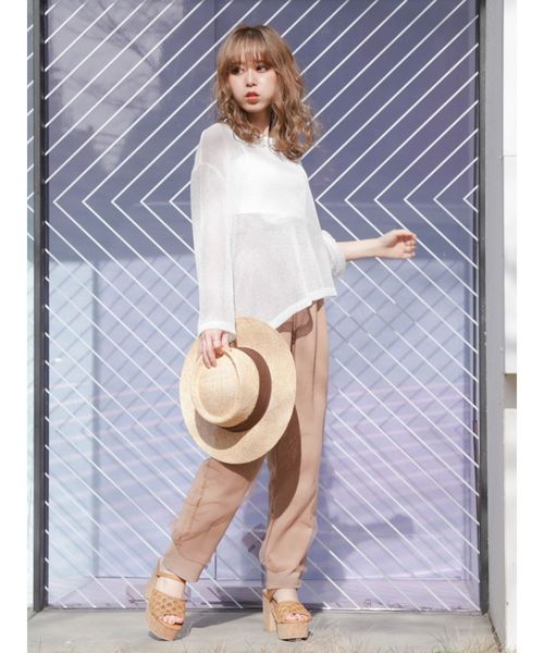 dazzlin（ダズリン）の「ティニーワッフルカットトップス（Tシャツ/カットソー・レディース・オフホワイト/ブルー/ベージュ・FREE）」の15枚目の写真