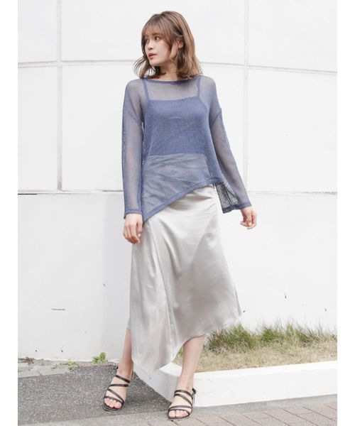 dazzlin（ダズリン）の「ティニーワッフルカットトップス（Tシャツ/カットソー・レディース・オフホワイト/ブルー/ベージュ・FREE）」の16枚目の写真