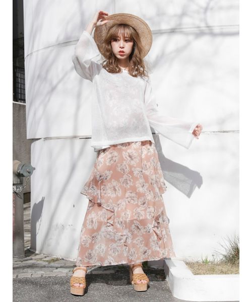 dazzlin（ダズリン）の「ティニーワッフルカットトップス（Tシャツ/カットソー・レディース・オフホワイト/ブルー/ベージュ・FREE）」の21枚目の写真