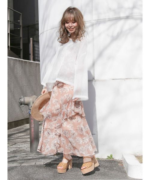 dazzlin（ダズリン）の「ティニーワッフルカットトップス（Tシャツ/カットソー・レディース・オフホワイト/ブルー/ベージュ・FREE）」の22枚目の写真