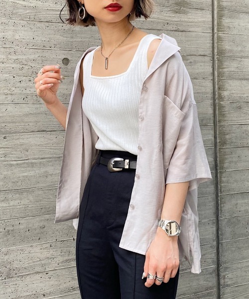 PAGEBOY（ページボーイ）の「ニットスクエアタンク（タンクトップ・レディース・ブラック/オフホワイト/グレイッシュベージュ/イエロー系その他/ブルー・FREE）」の13枚目の写真