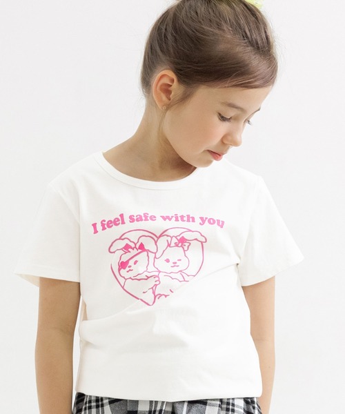 Bee des Bee(ビーデスビー)の「【コットン100%】半袖プリントTシャツ(Tシャツ/カットソー・キッズ・ライトグレー/ブラック/ベージュ/サックスブルー/ブラウン系その他/グレー/スモークピンク/チャコールグレー/ブラウン系その他2/ブルー系その他2/ネイビー/コバルトブルー/杢グレー/ピンク系その他/ブルー系その他/モカ/ホワイト/ブルー系その他3/ホワイト系その他/ブルー系その他4/ラベンダー/クリーム/ホワイト系その他2・110cm/100cm/120cm/130cm/140cm/150cm)」の4枚目の写真