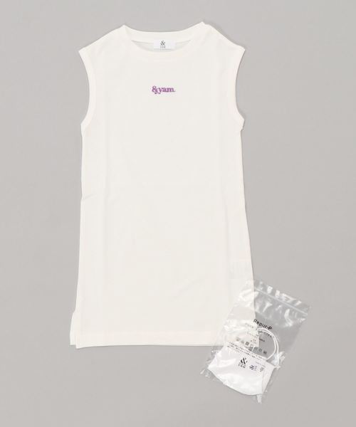 ＆yam（アンドヤム）の「ワンポイントロゴフレンチスリーブワンピース（ワンピース・キッズ・ブラック/ホワイト/ベージュ・120/140/150/110/90/130/100）」の16枚目の写真