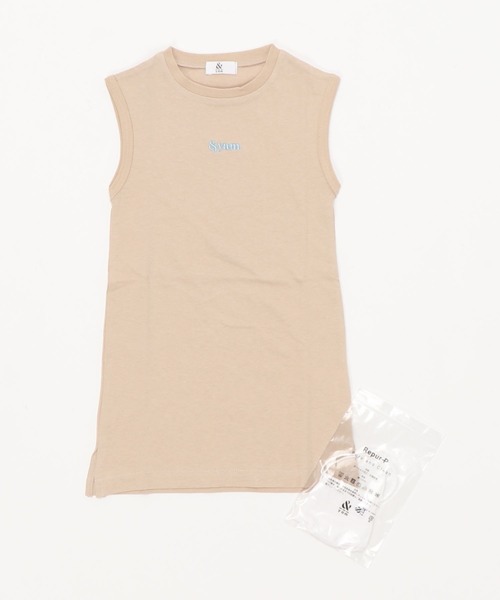 ＆yam（アンドヤム）の「ワンポイントロゴフレンチスリーブワンピース（ワンピース・キッズ・ブラック/ホワイト/ベージュ・120/140/150/110/90/130/100）」の15枚目の写真