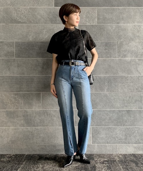 PAGEBOY（ページボーイ）の「ペイズリーレースSS（シャツ/ブラウス・レディース・オフホワイト/ブラック・FREE）」の5枚目の写真