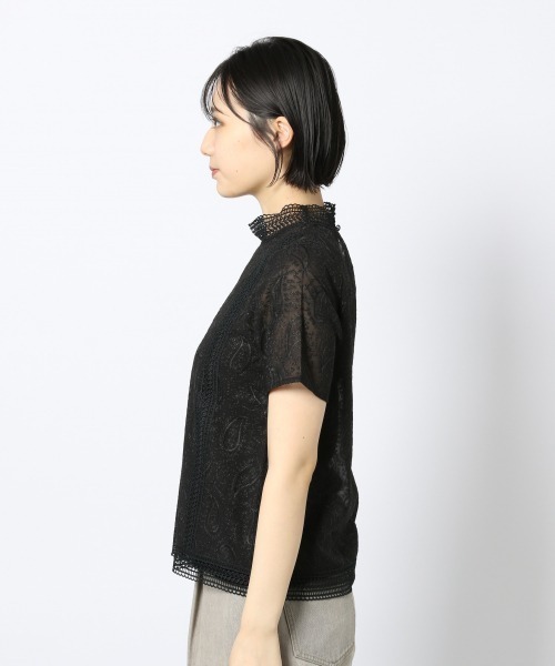 PAGEBOY（ページボーイ）の「ペイズリーレースSS（シャツ/ブラウス・レディース・オフホワイト/ブラック・FREE）」の7枚目の写真