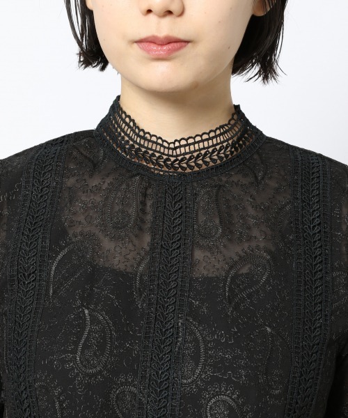 PAGEBOY（ページボーイ）の「ペイズリーレースSS（シャツ/ブラウス・レディース・オフホワイト/ブラック・FREE）」の9枚目の写真