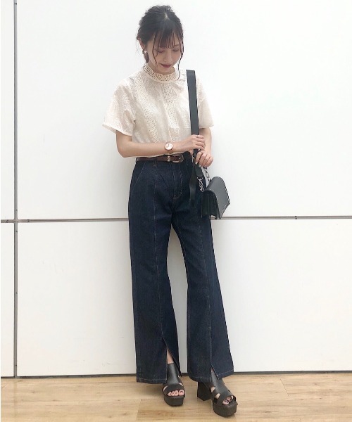 PAGEBOY（ページボーイ）の「ペイズリーレースSS（シャツ/ブラウス・レディース・オフホワイト/ブラック・FREE）」の15枚目の写真