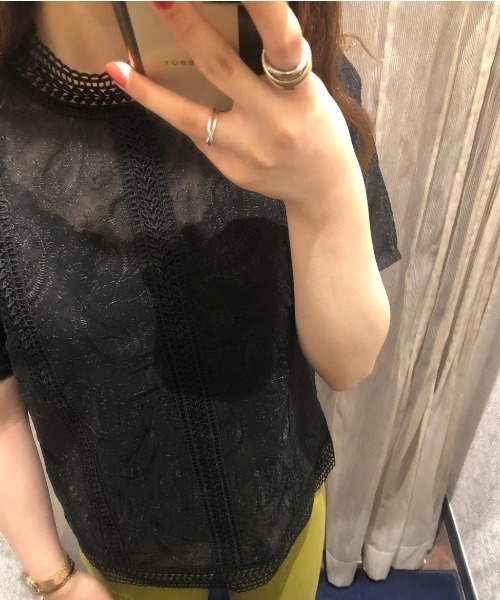 PAGEBOY（ページボーイ）の「ペイズリーレースSS（シャツ/ブラウス・レディース・オフホワイト/ブラック・FREE）」の22枚目の写真