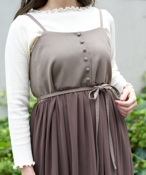 flower(フラワー)の「フォギーキャミワンピ(ワンピース・レディース・ベージュ/ブラウン・FREE)」の12枚目の写真