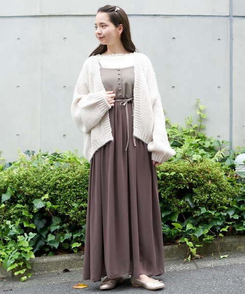 flower(フラワー)の「フォギーキャミワンピ(ワンピース・レディース・ベージュ/ブラウン・FREE)」の15枚目の写真