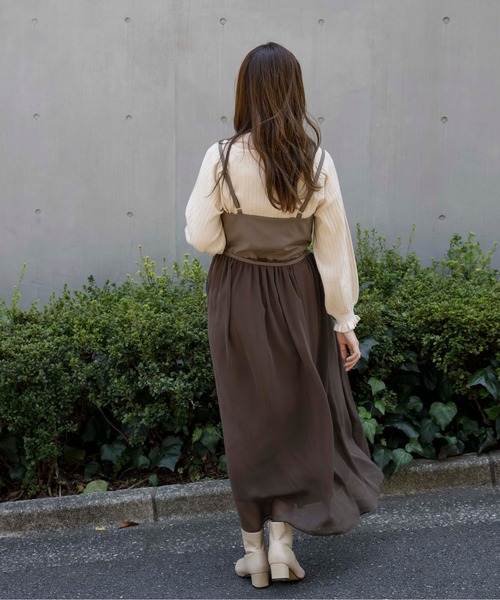 flower(フラワー)の「フォギーキャミワンピ(ワンピース・レディース・ベージュ/ブラウン・FREE)」の19枚目の写真