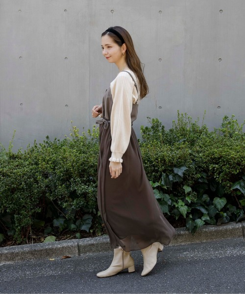 flower(フラワー)の「フォギーキャミワンピ(ワンピース・レディース・ベージュ/ブラウン・FREE)」の20枚目の写真