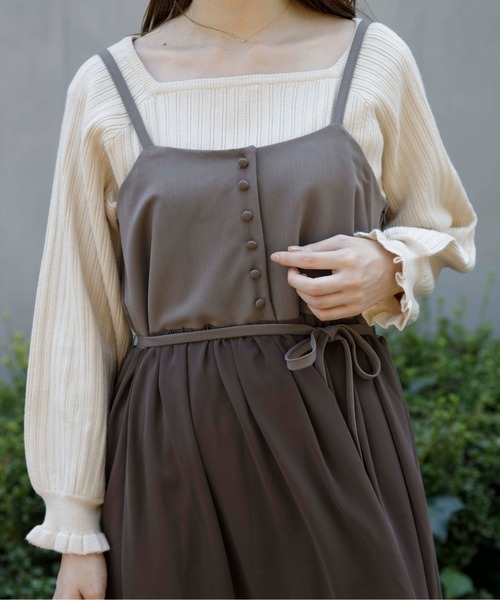 flower(フラワー)の「フォギーキャミワンピ(ワンピース・レディース・ベージュ/ブラウン・FREE)」の21枚目の写真