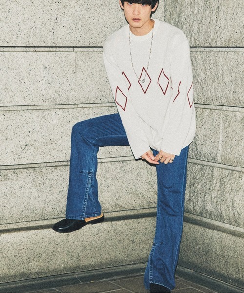 F（エフ）（エフ）の「【F】デザインスリットデニム（デニムパンツ・メンズ・インディゴブルー・1/2）」の2枚目の写真