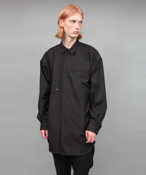ato（アトウ）の「BIG SILHOUETTE COTTON SHIRT（シャツ/ブラウス・メンズ・ベージュ/ブラック/ダークグリーン・44/46/48）」の5枚目の写真