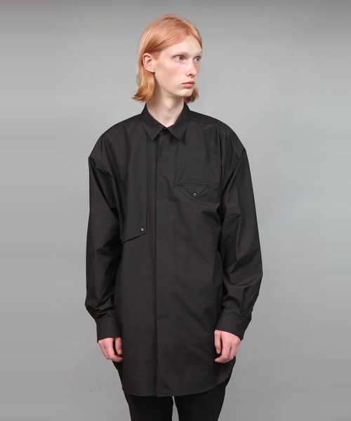 ato（アトウ）の「BIG SILHOUETTE COTTON SHIRT（シャツ/ブラウス・メンズ・ベージュ/ブラック/ダークグリーン・44/46/48）」の4枚目の写真