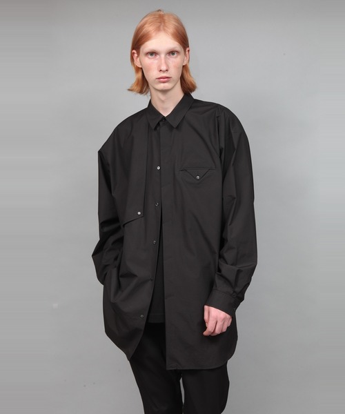 ato（アトウ）の「BIG SILHOUETTE COTTON SHIRT（シャツ/ブラウス・メンズ・ベージュ/ブラック/ダークグリーン・44/46/48）」の6枚目の写真
