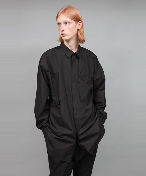 ato（アトウ）の「BIG SILHOUETTE COTTON SHIRT（シャツ/ブラウス・メンズ・ベージュ/ブラック/ダークグリーン・44/46/48）」の7枚目の写真