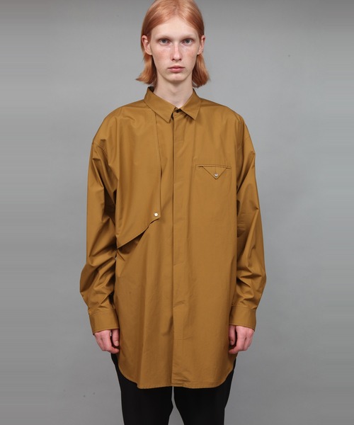 ato（アトウ）の「BIG SILHOUETTE COTTON SHIRT（シャツ/ブラウス・メンズ・ベージュ/ブラック/ダークグリーン・44/46/48）」の8枚目の写真