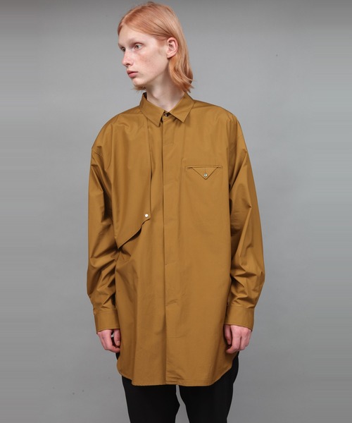 ato（アトウ）の「BIG SILHOUETTE COTTON SHIRT（シャツ/ブラウス・メンズ・ベージュ/ブラック/ダークグリーン・44/46/48）」の9枚目の写真