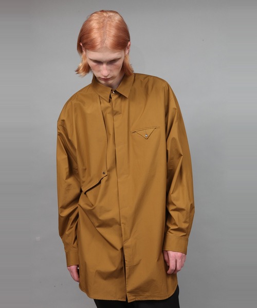 ato（アトウ）の「BIG SILHOUETTE COTTON SHIRT（シャツ/ブラウス・メンズ・ベージュ/ブラック/ダークグリーン・44/46/48）」の10枚目の写真