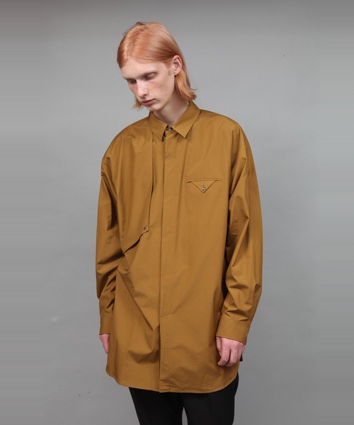 ato（アトウ）の「BIG SILHOUETTE COTTON SHIRT（シャツ/ブラウス・メンズ・ベージュ/ブラック/ダークグリーン・44/46/48）」の11枚目の写真