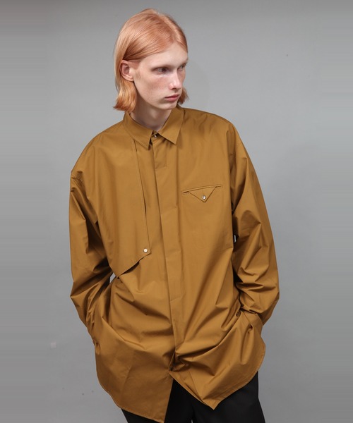 ato（アトウ）の「BIG SILHOUETTE COTTON SHIRT（シャツ/ブラウス・メンズ・ベージュ/ブラック/ダークグリーン・44/46/48）」の12枚目の写真