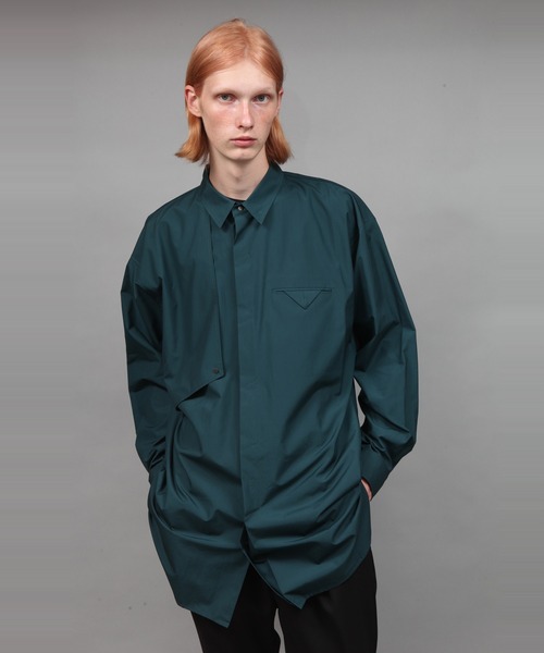ato（アトウ）の「BIG SILHOUETTE COTTON SHIRT（シャツ/ブラウス・メンズ・ベージュ/ブラック/ダークグリーン・44/46/48）」の14枚目の写真
