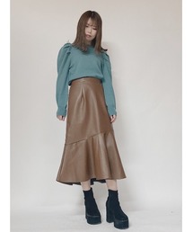 one way | 切替レザーマーメイドSK(スカート)