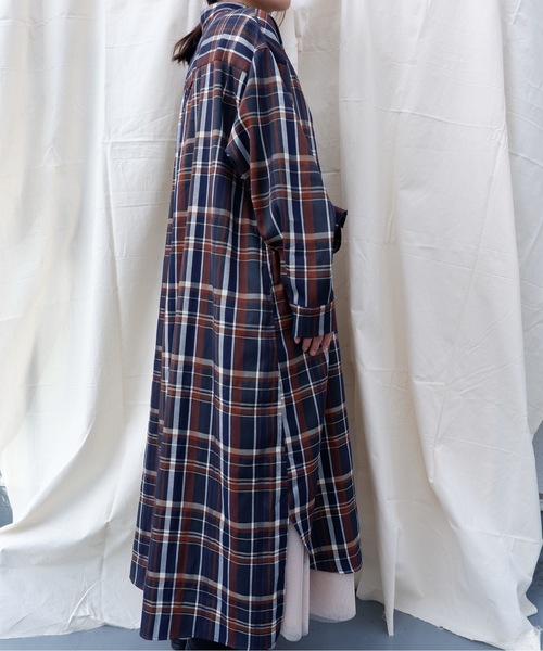 sakishimatokyo（サキシマトーキョー）の「【ZOZO限定】サキシマamp「チェックワンピース」（ワンピース・レディース・ネイビー/カーキ・FREE）」の6枚目の写真