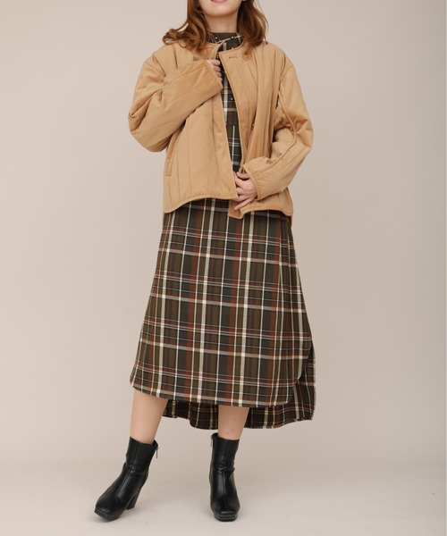 sakishimatokyo（サキシマトーキョー）の「【ZOZO限定】サキシマamp「チェックワンピース」（ワンピース・レディース・ネイビー/カーキ・FREE）」の9枚目の写真