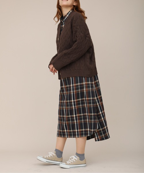 sakishimatokyo（サキシマトーキョー）の「【ZOZO限定】サキシマamp「チェックワンピース」（ワンピース・レディース・ネイビー/カーキ・FREE）」の13枚目の写真