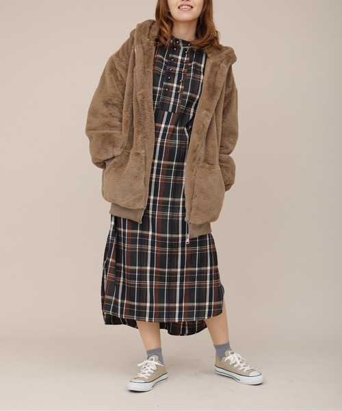 sakishimatokyo（サキシマトーキョー）の「【ZOZO限定】サキシマamp「チェックワンピース」（ワンピース・レディース・ネイビー/カーキ・FREE）」の16枚目の写真