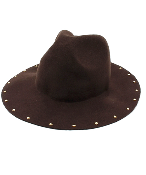 mystic（ミスティック）の「スタッズ付ハット（ハット・レディース・ブラック/ベージュ/ダークブラウン・ﾌﾘ-）」の2枚目の写真