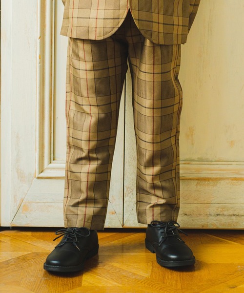 BRANSHES(ブランシェス)の「【キメ服】サージ/チェックロングパンツ(スーツパンツ・キッズ・ベージュ/ネイビー/グレー・110cm/100cm/120cm/130cm)」の3枚目の写真