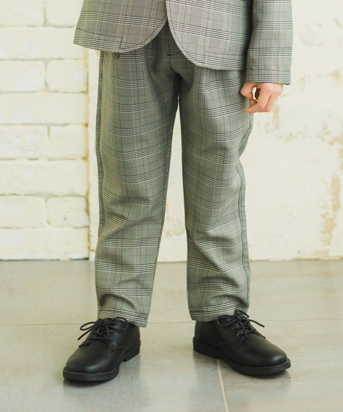BRANSHES(ブランシェス)の「【キメ服】サージ/チェックロングパンツ(スーツパンツ・キッズ・ベージュ/ネイビー/グレー・110cm/100cm/120cm/130cm)」の2枚目の写真