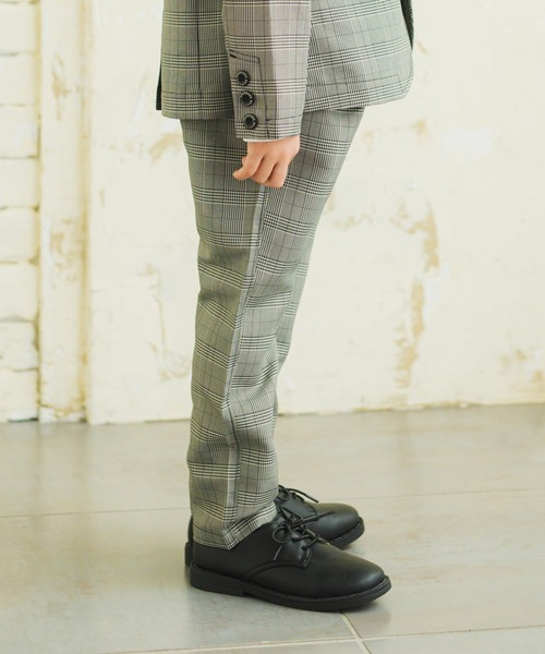 BRANSHES(ブランシェス)の「【キメ服】サージ/チェックロングパンツ(スーツパンツ・キッズ・ベージュ/ネイビー/グレー・110cm/100cm/120cm/130cm)」の4枚目の写真