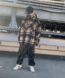 DANKE SCHON | DankeSchon/ダンケシェーン/バックネックボタンウールチェックシャツ(シャツ/ブラウス)