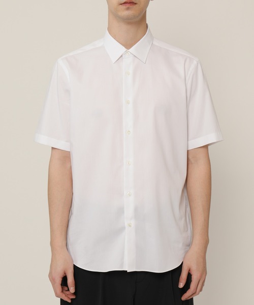 KASHIYAMA（カシヤマ）の「ショートポイントレギュラーショートスリーブ　ロイヤルオックス　カジュアルテイルシャツ（シャツ/ブラウス・メンズ・ホワイト/ネイビー・マルチサイズ）」の5枚目の写真