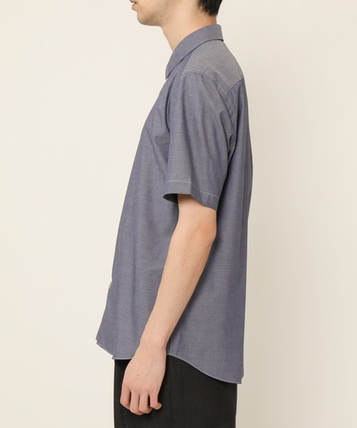 KASHIYAMA（カシヤマ）の「ショートポイントレギュラーショートスリーブ　ロイヤルオックス　カジュアルテイルシャツ（シャツ/ブラウス・メンズ・ホワイト/ネイビー・マルチサイズ）」の6枚目の写真