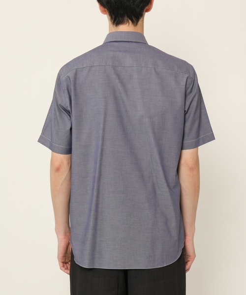 KASHIYAMA（カシヤマ）の「ショートポイントレギュラーショートスリーブ　ロイヤルオックス　カジュアルテイルシャツ（シャツ/ブラウス・メンズ・ホワイト/ネイビー・マルチサイズ）」の12枚目の写真