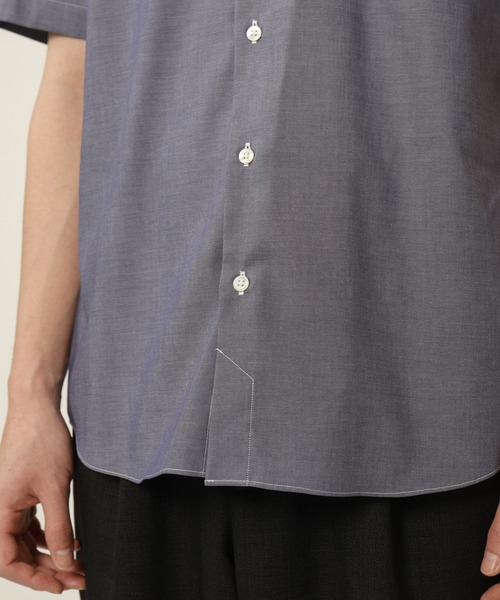 KASHIYAMA（カシヤマ）の「ショートポイントレギュラーショートスリーブ　ロイヤルオックス　カジュアルテイルシャツ（シャツ/ブラウス・メンズ・ホワイト/ネイビー・マルチサイズ）」の19枚目の写真