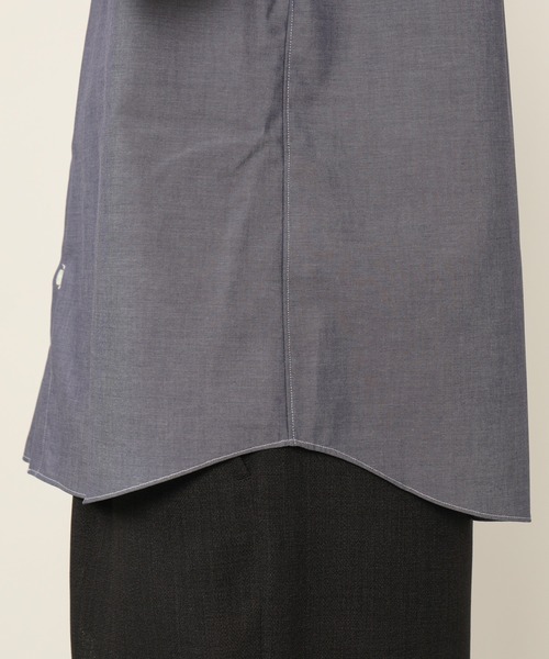 KASHIYAMA（カシヤマ）の「ショートポイントレギュラーショートスリーブ　ロイヤルオックス　カジュアルテイルシャツ（シャツ/ブラウス・メンズ・ホワイト/ネイビー・マルチサイズ）」の10枚目の写真