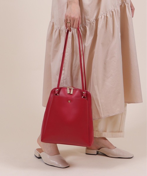 BASE(ベース)の「2way リュック & ショルダーバッグ(ショルダーバッグ・レディース・ブラック/グレイッシュベージュ/キャメル/レッド/アイボリー/グレー/グリーン/ブルー/ブラウン系その他・FREE)」の9枚目の写真