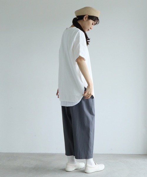 yuni（ユニ ）の「強撚コットン amunzen gom tuck パンツ