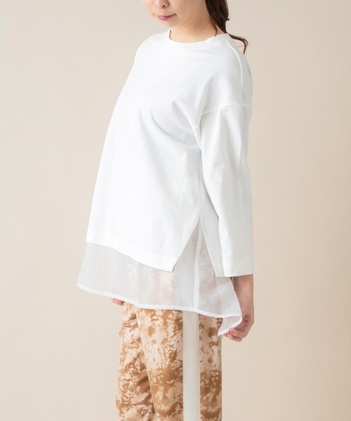 La SRIC（ラスリック）の「La SRIC / オーガンジードッキングカットソー（Tシャツ/カットソー・レディース・ブラック/ベージュ/オフホワイト・38）」の17枚目の写真